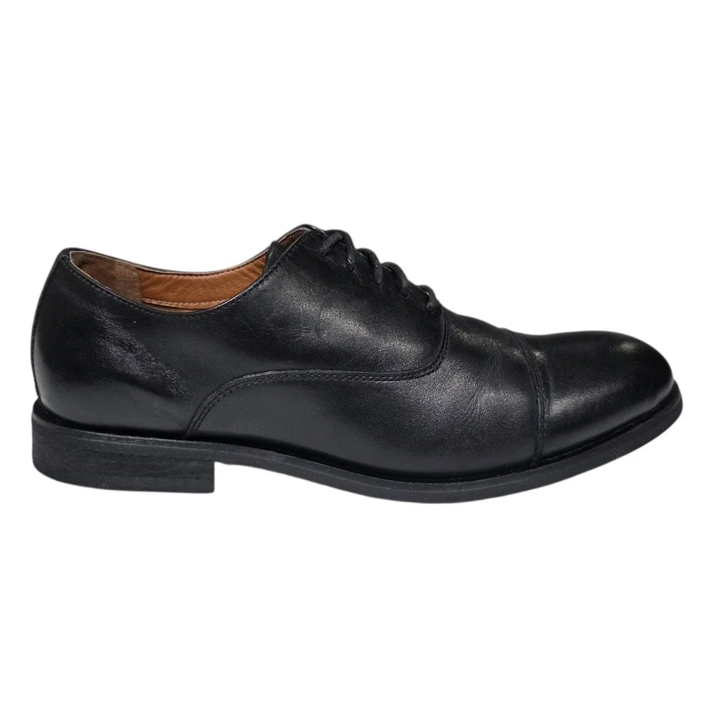 Frye‎ Scott Cap Toe Oxford Mens 8.5 Black Leather Lace Up Dress Shoes 3480168